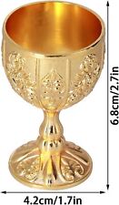 2Pcs Vintage Metal Shot Glasses Tiny Embossed Wine Cup 30ml Goblet Embossed picture