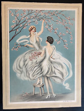 Vintage Art Deco Print Flappers Beautiful Women F G Henri 13in x 17 in 1930s picture
