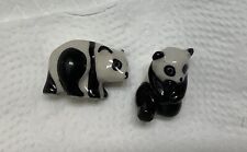 Vintage Panda Bears Ceramic Miniature 2 Figurine Set picture