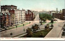 Vtg Boston Massachusetts MA Commonwealth Avenue Street View pre-1908 Postcard picture