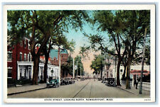 c1930's State Street Looking North Newburyport Massachusetts MA Postcard picture