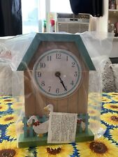Vintage wood Wall Clock Geese goose White Country Farmhouse picture
