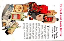 1937 Rawleigh LOTIONS, CREAMS, Toiletries, Bridgton, Maine, ADVERTISING Postcard picture