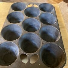 Griswold Wagner Ware Muffin Pan Cast Iron Pop Over 11 Cup USA Made picture