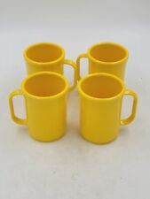 Set of 4 Vintage Brookpark Melmac/Melamine Bright Yellow Coffee Tea Cups Mug picture