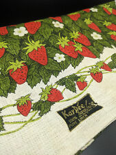 Vintage NOS Kay Dee Strawberry Linen Tea Towel 1970's picture