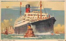 Samaria Ocean Liner Ship Steamer Tug Cunard White Star Line 1937 postcard picture