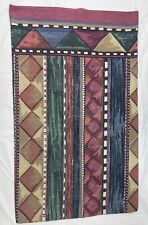 Vintage 80s Full Fitted Sheet 2 Pillowcases Aztec Southwest Tribal Boho Burgundy picture