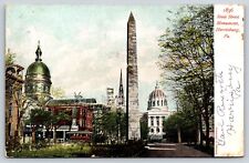 Original Old Vintage Antique Postcard State Street Monument Harrisburg, PA 1906 picture