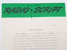 Vtg 1962 JOHN DEERE Tractor Dealership Sample RADIO SCRIPT Combine Advertising picture