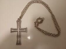 Reproduction WWII WW2 German Chaplain Cross Necklace Protestant Rare New Elite picture