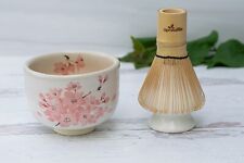 Sakura Matcha Set: Matcha Bowl, Bamboo Matcha Whisk, Ceramic Whisk Holder picture