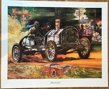 Buick print of Bob Burman at Lowell 1908 race 