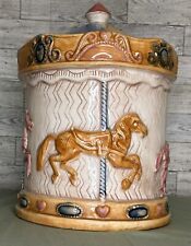 Beautiful Large Horse Carousel COOKIE JAR Carousel Treasure Craft With Lid picture
