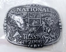 2006 Hesston NFR National Finals Rodeo Belt Buckle Wranglers NIB Team Roping picture