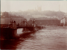 France, Lyon, Pont du Palais de Justice, vintage print, circa 1890 vintage print picture