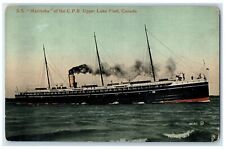 c1910s S.S. Manitoba Of The CPR Upper Lake Fleet Canada CA Unposted Sky Postcard picture