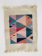 Vtg.Mid Century Modern Abstract Fish Woven Tapestry  Evelyn Ackerman Era 15”x21” picture