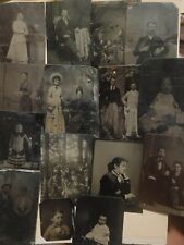 15 Antique Tintype Photos Lot: Men, Couples, Woman With Jewelry, Families picture