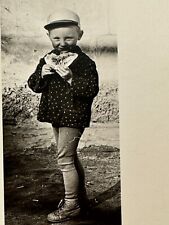 1960s Retro Snapshot Little Boy Eating Watermelon Child Soviet Era Portrait picture