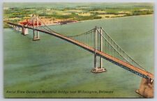 Aerial View Delaware Memorial Bridge, Wilmington, Delaware Postcard S3535 picture