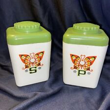 Vintage Lustro-Ware Green Butterfly Salt/Pepper Shakers-Mid Century Modern/Retro picture