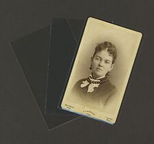 100 CDV Carte de Visite Photo Sleeves Pack/Lot Clear Poly Archival Safe picture