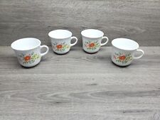 Vtg Set of (4)Vtg Corning Ware/Corelle Wildflower Cups/Mugs Cute Flowers  picture