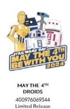 2024 Disney Parks Star Wars R2-D2 C-3PO & Droids May the 4th Be With You Pin LR picture