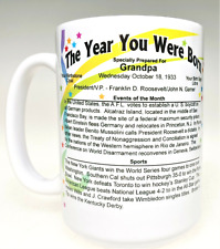 Grandpa 10/18/1933 Year You Were Born Trends Facts Ceramic Cup Mug October picture