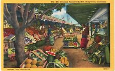 Los Angeles Linen Farmer's Market Fruit Stands Unused 1950 CA  picture