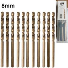 10 x 10  Cobalt Drill Bits HSS Ground Flute For Stainless & Hard Steels 8mm picture