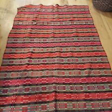 Antique Vintage Jacquard Coverlet Stadium Blanket Early 1900’s Aztec Woven Wool picture