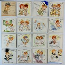 *A* Vintage 1940’s Lot 16 The Hot’N’Tots Cards Unused Birthday Get Well Babies picture