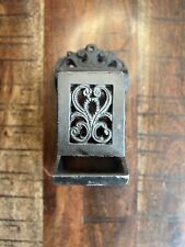 Vintage Antique Cast Iron Fireplace Matchstick Box Holder picture