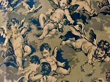 Vintage Upholstery Fabric Jacquard Cupids Cherub Angels Italian Renaissance 16