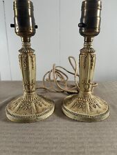 2 Vintage Matching Painted Cast Metal  Boudoir Electric Lamps To Restore picture