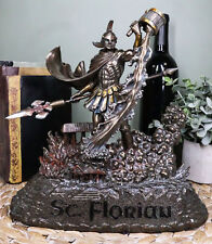 Ebros Large Saint Florian Pouring Water Over Burning Building Statue 10.25