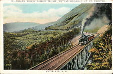 Willey Brook Bridge MAIN CENTRAL RAILROAD Mt Webster White Mts NH 1931 POSTCARD picture