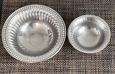 Wilton Armetale Serving Bowls - Set of 2 Flutes & Pearls Pewter Metal picture
