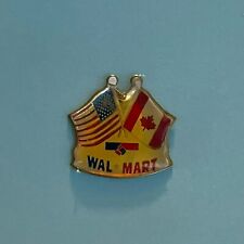 Vintage Walmart Collectible Hat Lapel Pin American Canadian flags picture