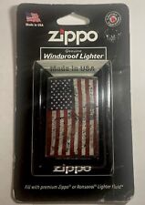 Genuine Zippo Windproof Lighter Distressed American Flag Patriotic New Sealed picture