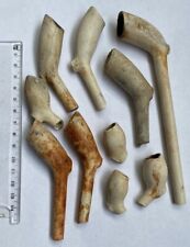 10 X 17TH-18TH CENTURY CLAY TOBACCO PIPES DATING TO THE 1600’S TO 1700’S. picture