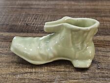 Vintage Mid Century Chartreuse Glaze Elf Shoe Pixie Boot Planter Ceramic Incense picture