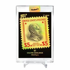 CALVIN COOLIDGE $5 U.S. Stamp, 1938 Holo Gold Card 2023 GleeBeeCo #CL5S-G 1/1 picture