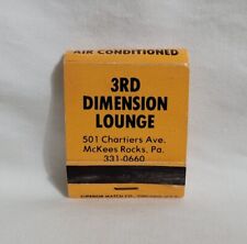 Vintage 3rd Dimension Lounge Girlie Matchbook Cover McKees Rocks PA Advertising picture