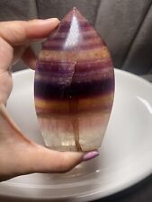 Large Candy Rainbow Fluorite Ornament 10.2cm 269g Natural Crystal Flame Tower picture