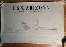 Pearl Harbor USS Arizona Battleship Damage Profile Poster by John Di Virgilio picture