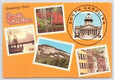 State View~5 Views of Nature On Stamps South Carolina~Continental Postcard picture