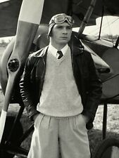 Bg) Found Photograph 8x10 Tommy Lee Jones As Howard Hughes Airplane Goggle Movie picture